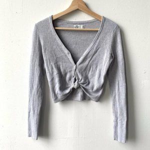 Hollister ribbed cropped button front long sleeve M